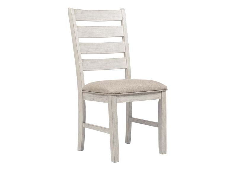 Fabric Upholstered Dining Chair with Wooden Ladderback Design - Derby